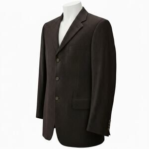 Alfani Blazer 40R Brown Black Velvet Sheen Sport Coat 3 Pockets Holiday Formal